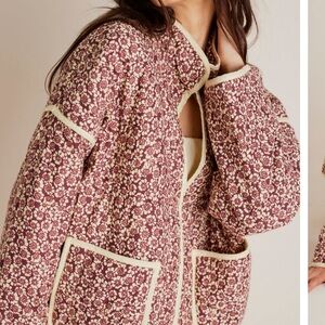 NWOT Free People Chloe Jacket in Maroon Combo